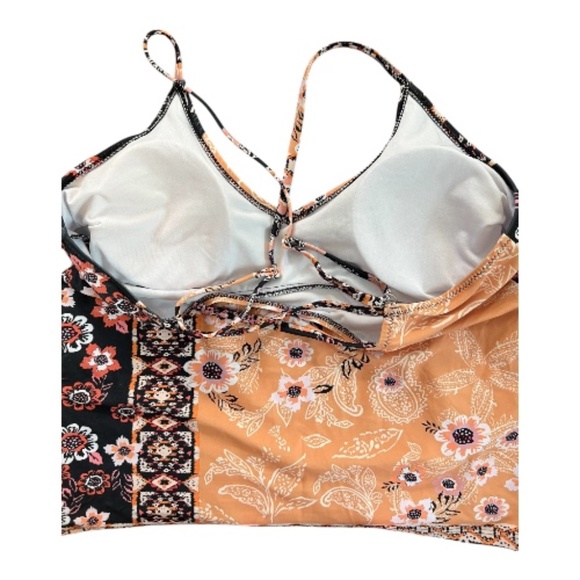 π EUC Womenβs Multi Color Floral Paisley Tankini Set | Size XL - Picture 6 of 8